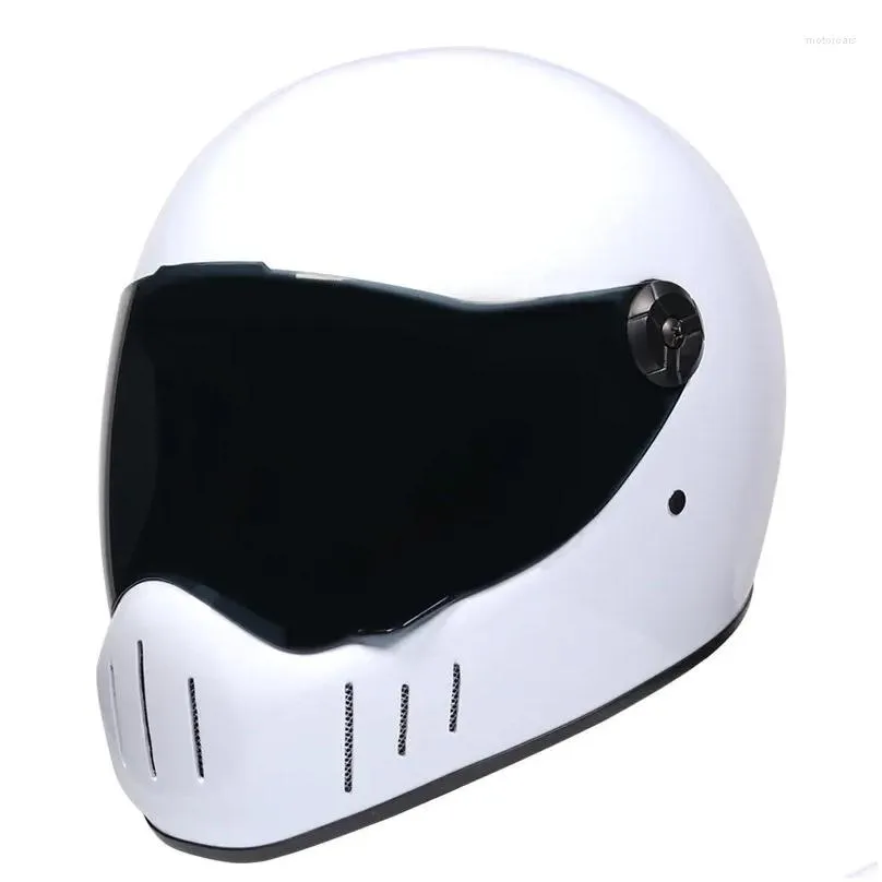 Motorcycle Helmets Vintage Helmet Men`s Full Cruise Rider Riding Cover Running Winter