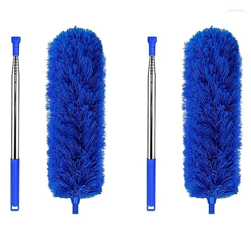 Car Wash Solutions 2X Gutter Cleaning Brush Roofing Tool With Extendable Pole 8.2Ft Guard Cleaner Easy Remove Leave Blue