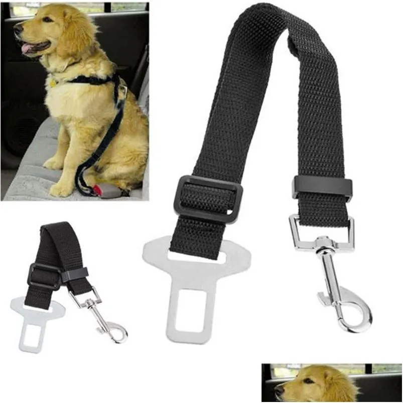 Hot Adjustable Pet Cat Dog Car Safety Belt Collars Pet Restraint Lead Leash Travel Clip Car Safety Harness For Most Vehicle