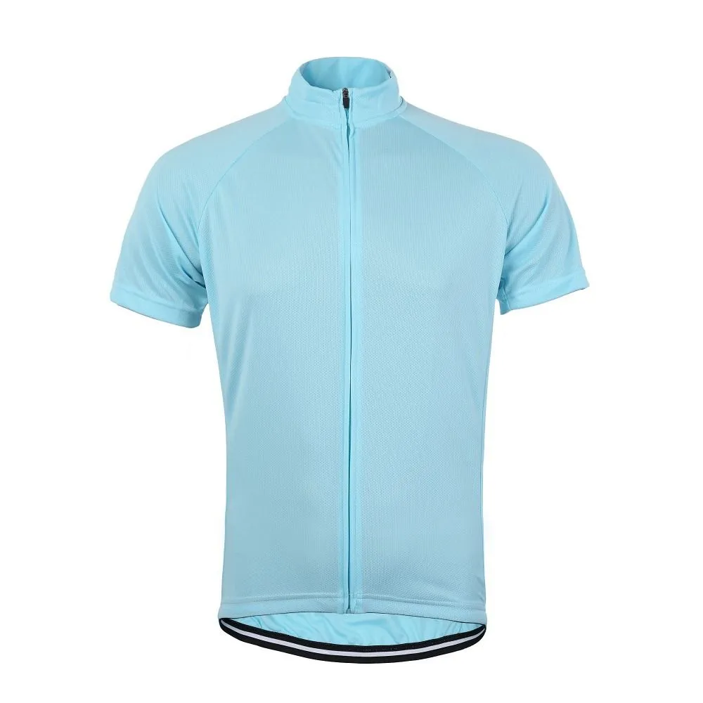 pure colors Wholesale-Free Shipping Men Women Solid Cycling Short Sleeve Jersey Full Length Zipper Unisex Bike Jersey