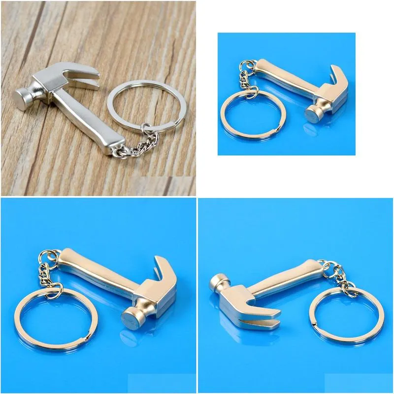 Keychains & Lanyards Mini Metal Keychain Personality Claws Hammers Pendant Model Claw Hammer Key Chain Ring Party Gift Drop Delivery Dhf9F