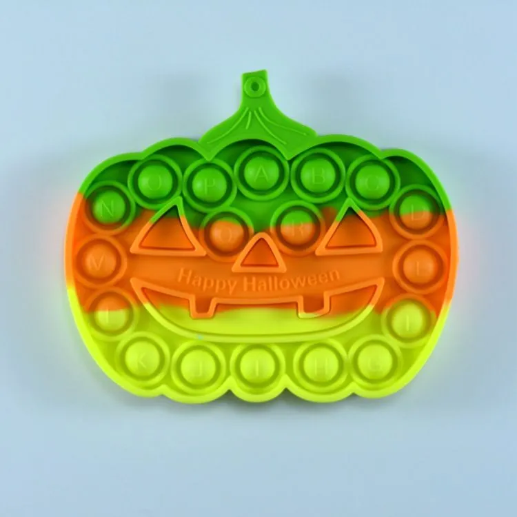 Colorful Halloween Pumpkin Push Fidget Toy Sensory Push Bubble Fidget Sensory Toy Autism Special Needs Anxiety Stress Reliever for Students Office