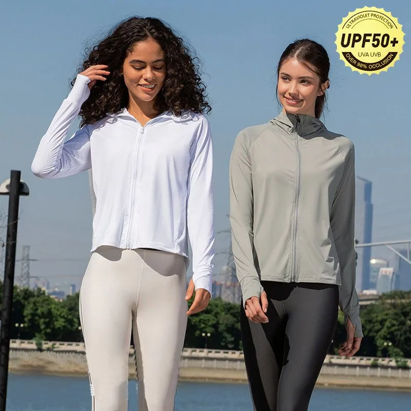 Quick Drying Sun Protection Clothing Women Upf-Clothes Outdoor Sunscreen Clothes Ice Silk Rashguard 386