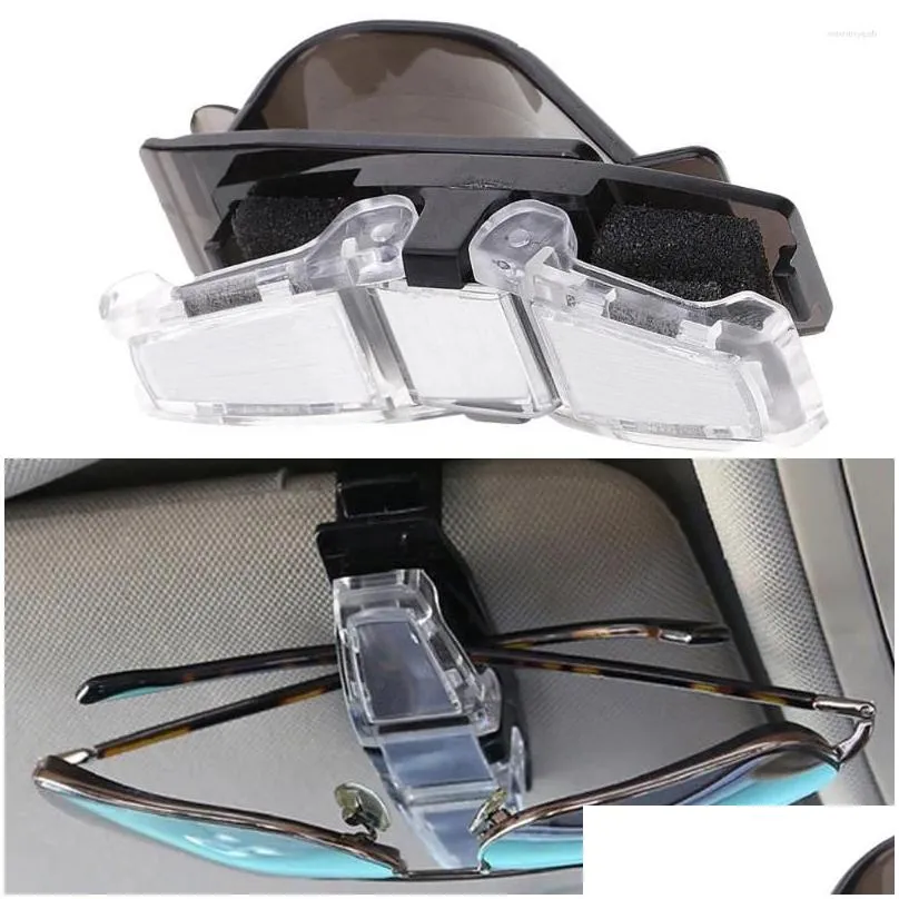 Interior Accessories 1Pcs Multi-Function Car SUV Vehicle Sun Visor Double Sunglasses Eye Glasses Card Pen Memo Holder Clip Universal