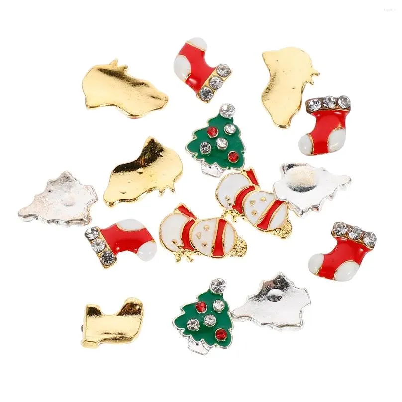 Stickers & Decals Nail 15Pcs Alloy Art Charms Christmas Decorations Diy Manicure Ornament Drop Delivery Health Beauty Salon Dhvpc