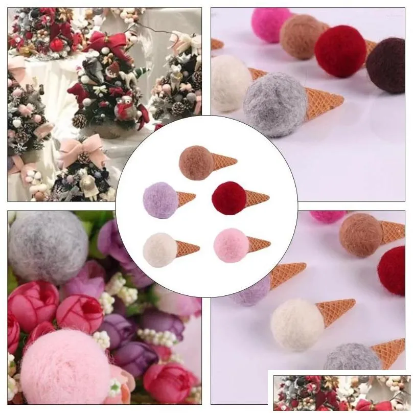 Decorative Flowers 5 Pcs Floral Bouquet Po Props DIY Supplies Ornaments Accessories Decor Simulation Ice Cream Crafts