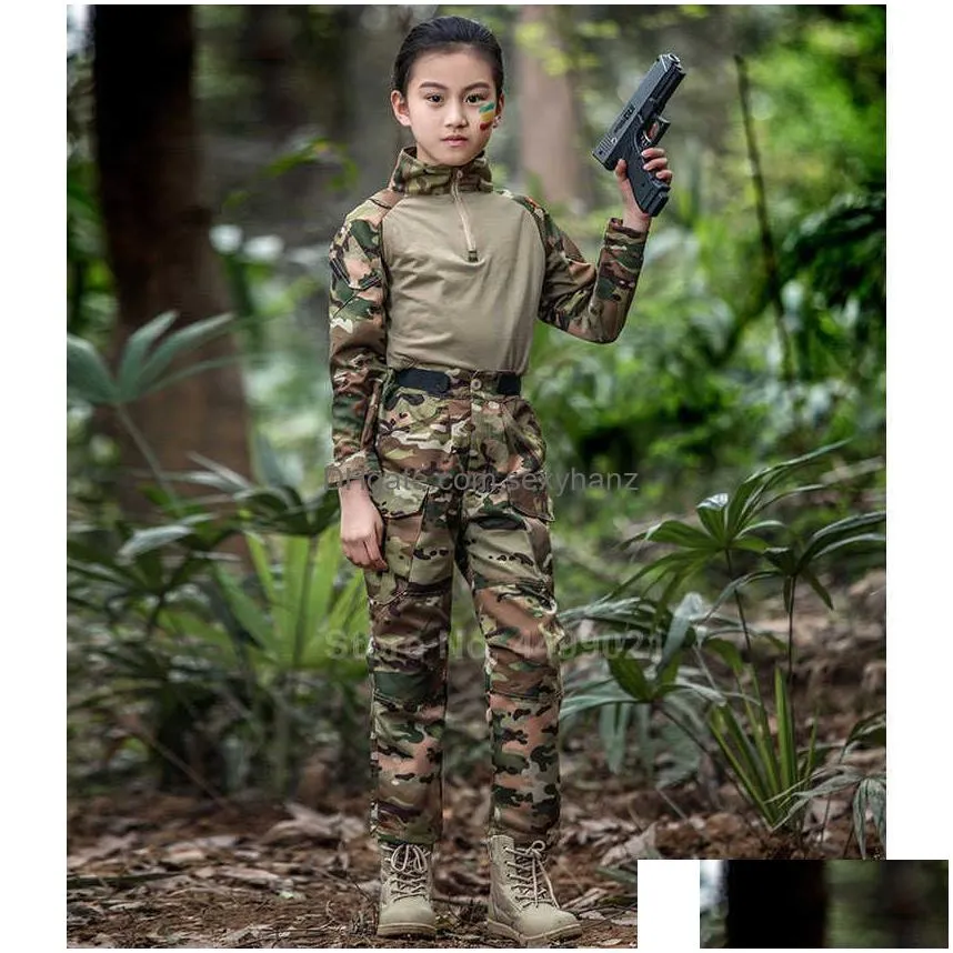 kids boys us army tactical military uniform airsoft camouflage combatproven shirts pants rapid assault long sleeve battle h09105708173