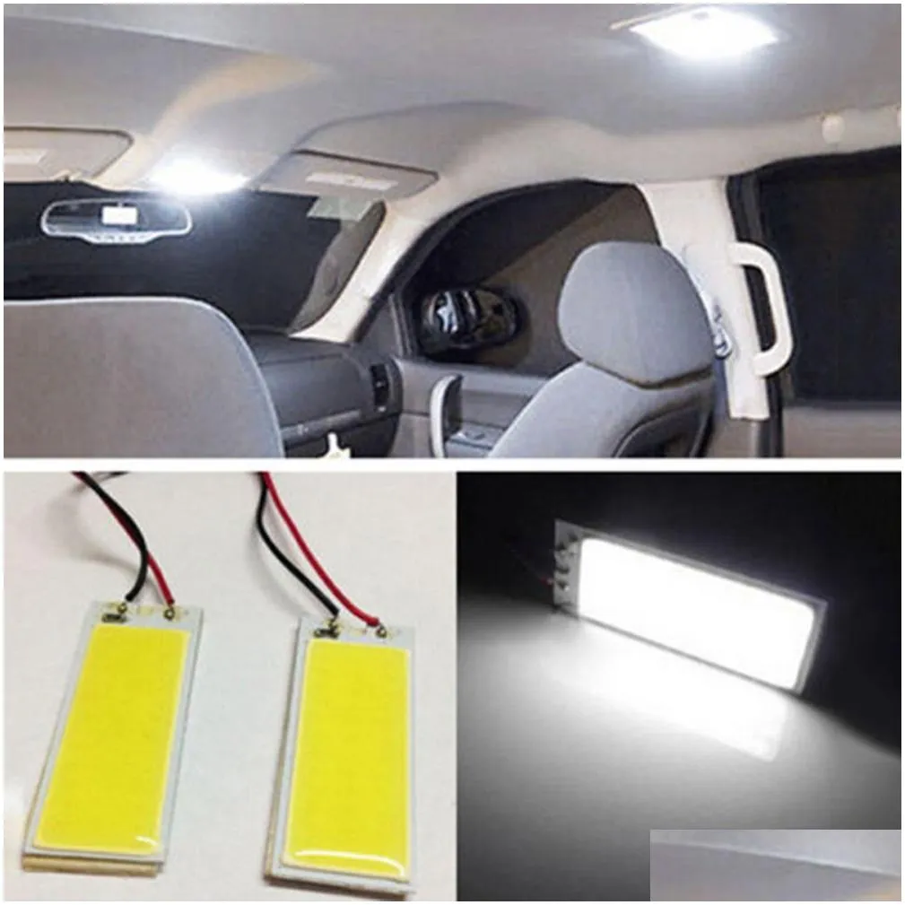 36 LED 12V COB Panel 2pcs Xenon HID Dome Map Light Bulb with T10 BA9s Light Adapter Car Interior Lamp Carstyling4895279