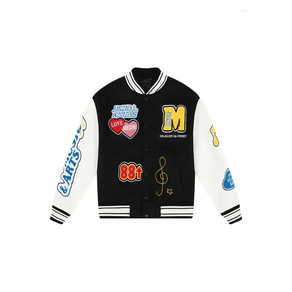 Men`s Jackets Trendy Embroidered Love Baseball Uniforms Men And Women Bomber Spring Autumn High Street Casual Streetwear