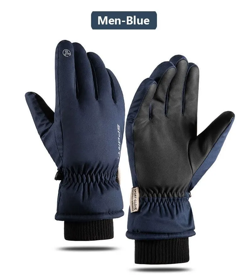 Ski Gloves Men And Women Touch Screen Winter Plus Velvet Outdoor Cycling Waterproof Warmth Thickening