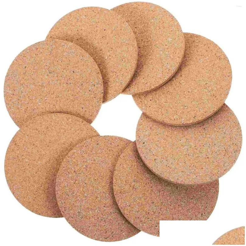 Table Mats 20pcs Cork Cup Pad Coasters Drink Reusable Round Placemats