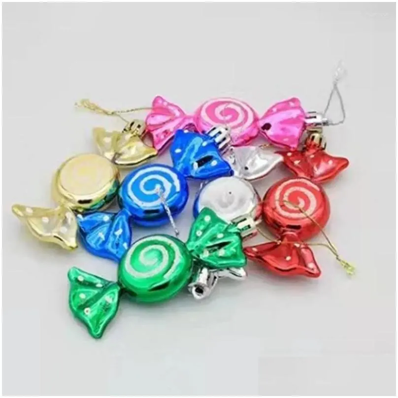 Christmas Decorations Party Fake Candy Brightly Colored Xmas Tree Ornaments Festive Hanging With Lanyard Design For Set