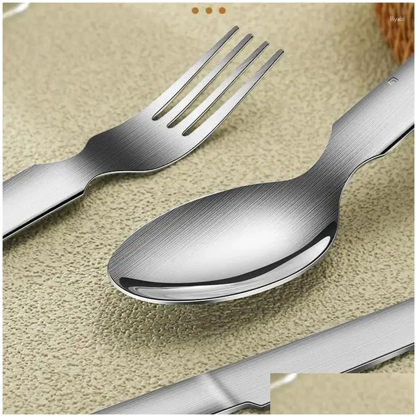 Dinnerware Sets Stainless Steel Silverware Set High Quality 4 In 1 Flatware Durable Spoons Knives And Forks For Home