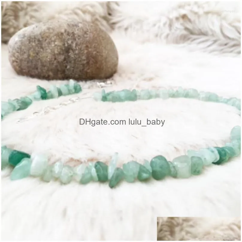 charm bracelets green aventurine crystal beaded bracelet. chip bead stone healing jewellery. birthstone september money