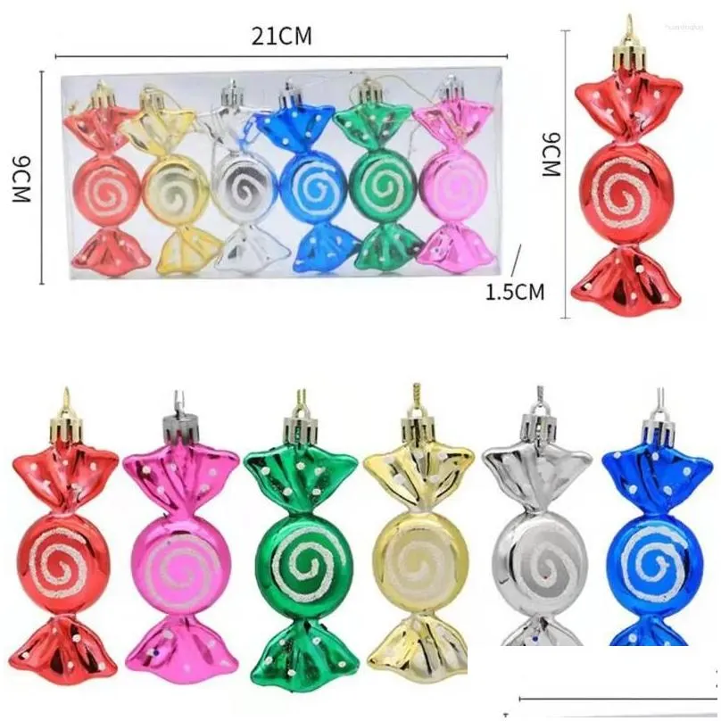 Christmas Decorations Party Fake Candy Brightly Colored Xmas Tree Ornaments Festive Hanging With Lanyard Design For Set