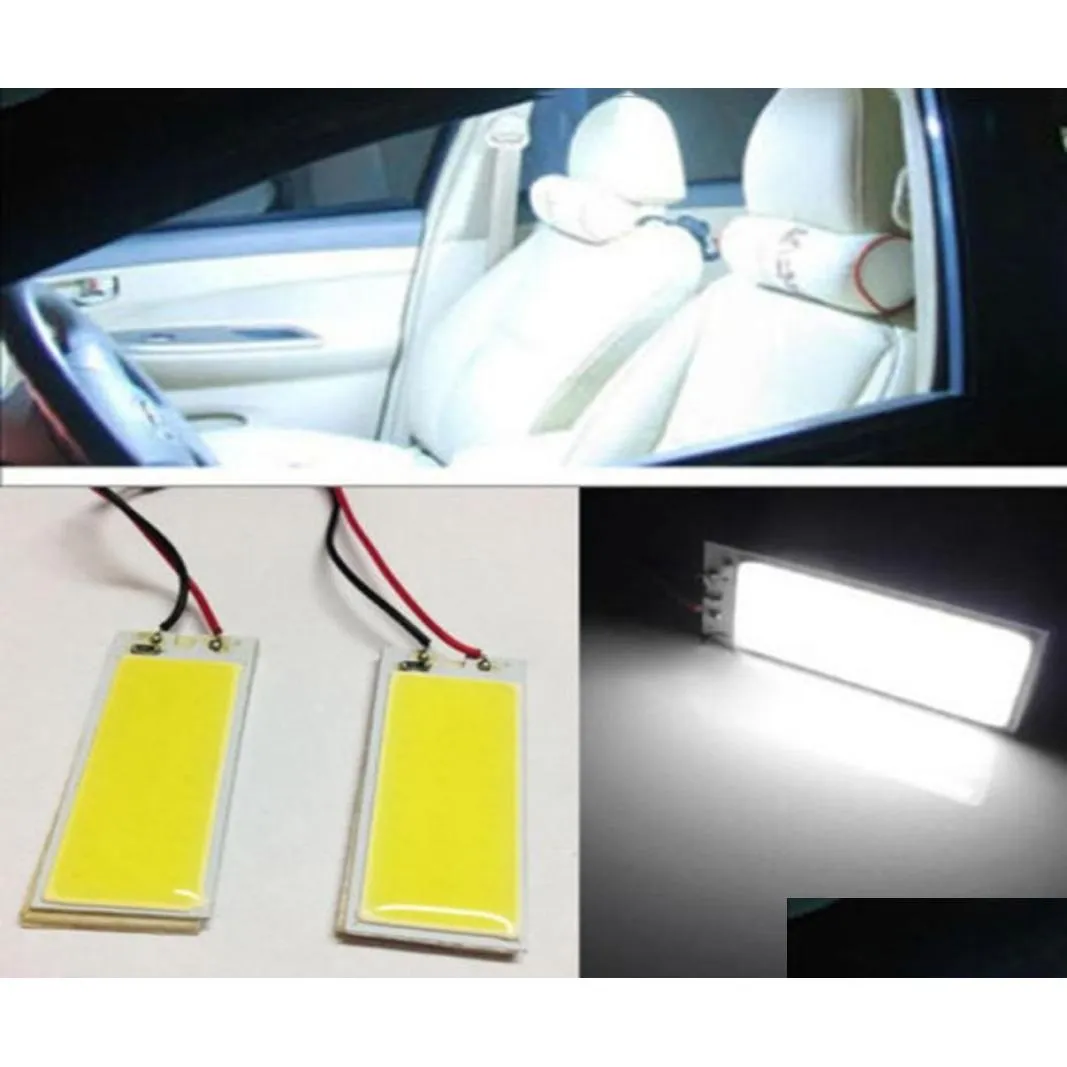 36 LED 12V COB Panel 2pcs Xenon HID Dome Map Light Bulb with T10 BA9s Light Adapter Car Interior Lamp Carstyling4895279