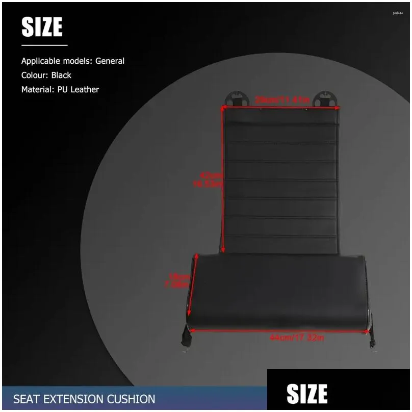 Car Organizer Universal Seat Leather Leg Pad Support Extension Mat Soft Foot Cushion Knee Memory Black