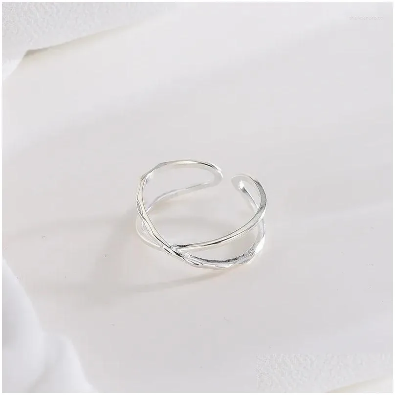 Cluster Rings 925 Sterling Silver S925 2024 Cross Opening Female Girls Gift For Women Jewelry
