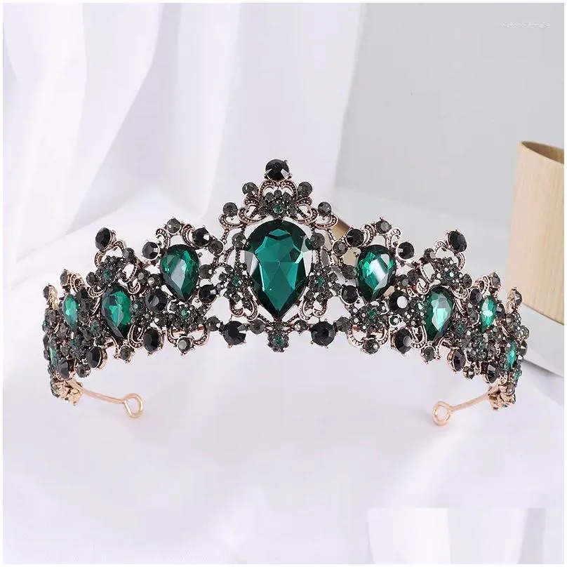 Hair Clips Baroque Crystal Crown Tiara For Women Vintage Rhinestone Diadem Prom Bridal Wedding Accessories Jewelry Tiaras And Crowns