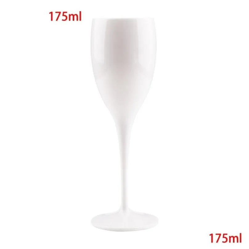 Disposable Dinnerware 175ML Plastic Champagne Glass Wine Bar Acrylic Transparent Goblet Cocktail Cups Festive Party Supplies Wedding