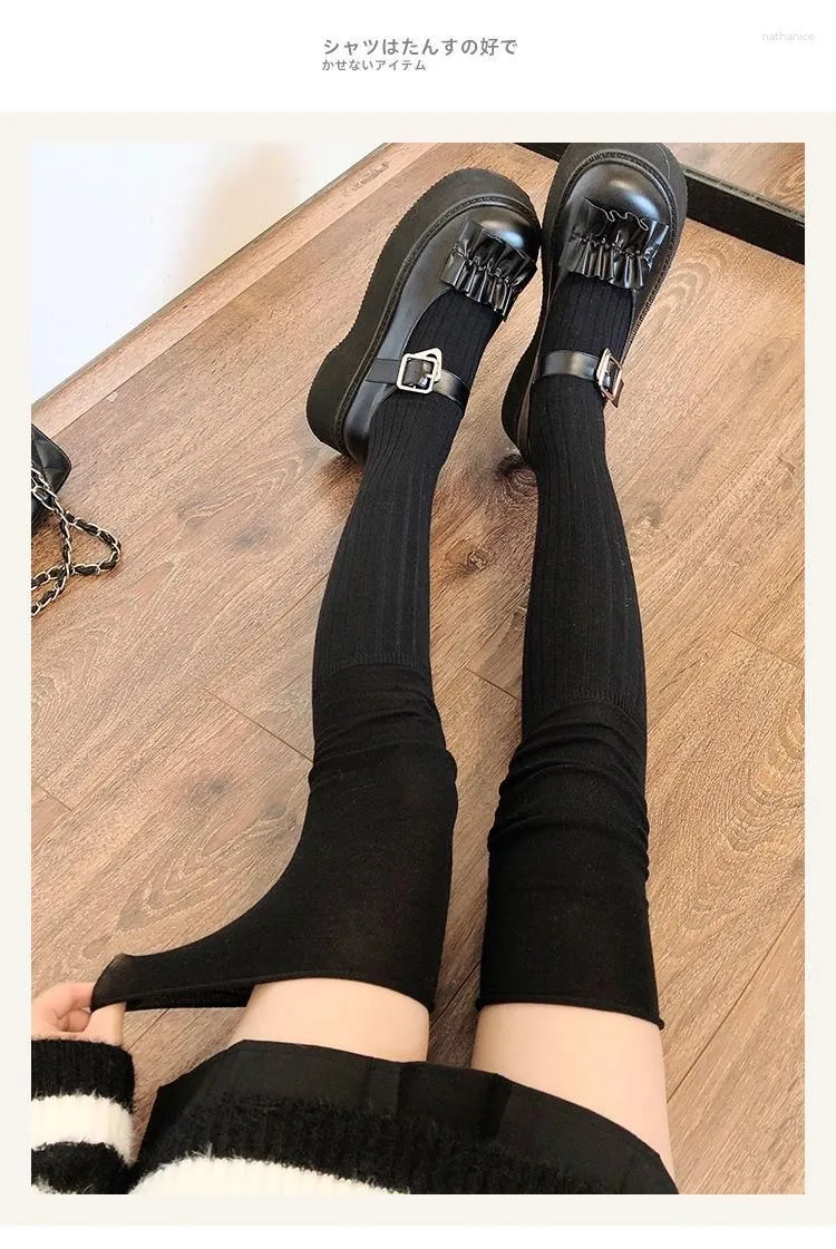 Women Socks Thin Solid Color Stockings Sweet Patchwork Knee For