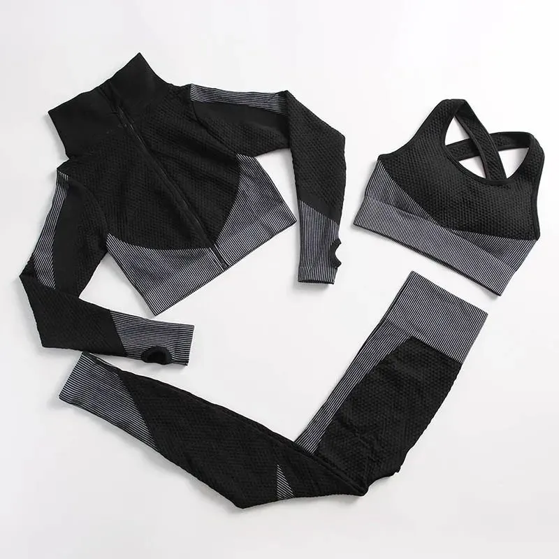 Yoga Outfits Seamless Yoga Set Gym Fitness Clothing Women Yoga Suit Sportswear Female Workout Leggings Top Sport Clothes Training Suit