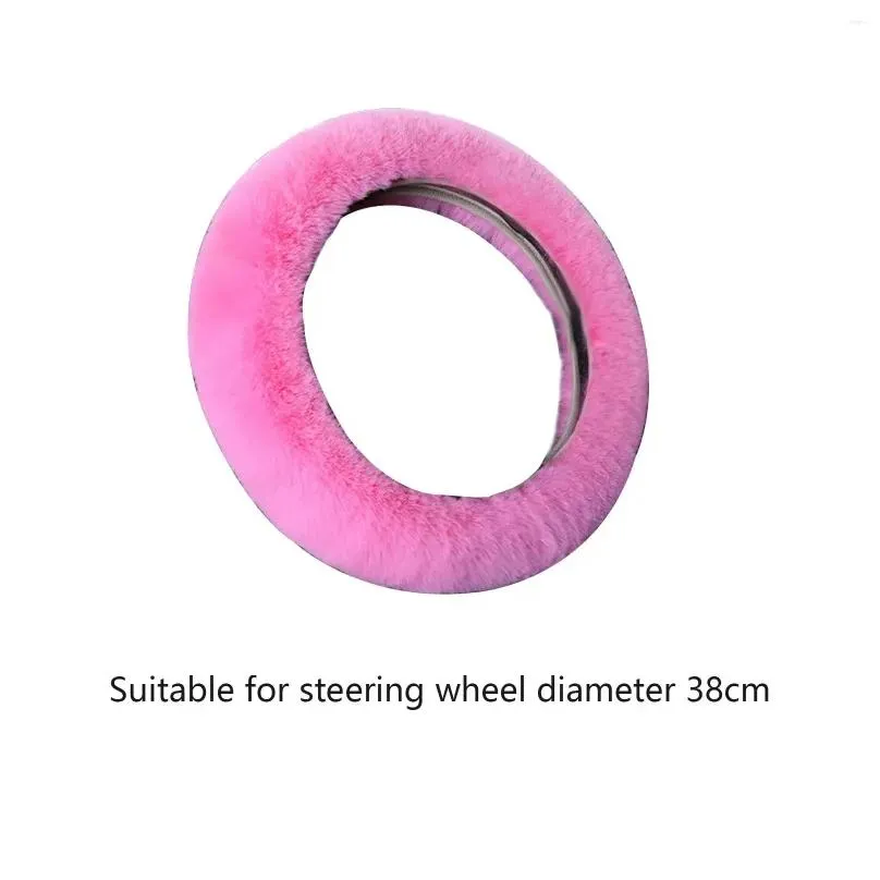 Steering Wheel Covers 6Pcs Soft Plush Cover Central Control Storage Universal Handbrake Breathable Protector