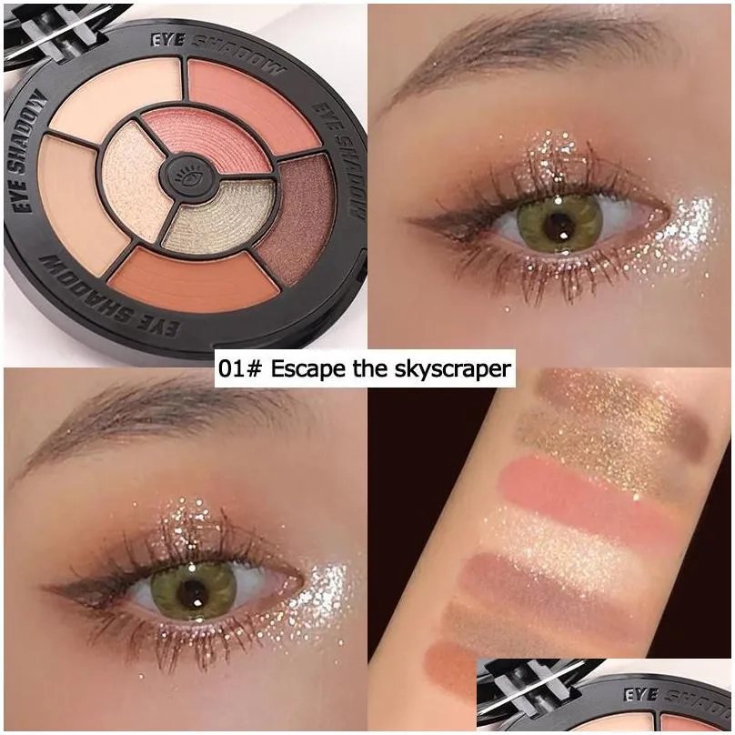 Eye Shadow Retro Vinyl Record Mode Eyeshadow Palette Matte Oogschaduw Glitter Make-Up Naakt Make Set Korea Cosmetica Drop Delivery Dh7Xa