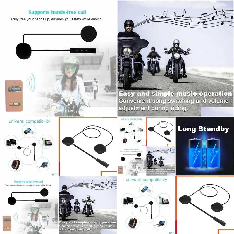 Accessories Mh04 Motorcycle Helmet, Headphones, Stereo, Waterproof, Wireless, 5.0, Answer Incoming Calls, Automatic Answer