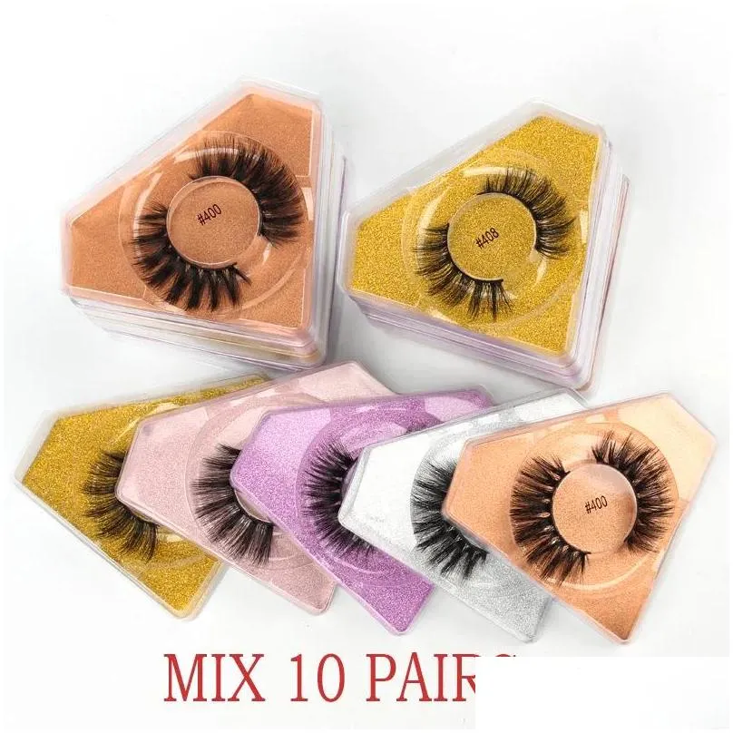 False Eyelashes Ysdo Lashes Wholesalewholesale Eye Bk 4/10/50/100 Pcs Natural Long Fluffy Wispy Faux 3D Mink Drop Delivery Dh6Mn