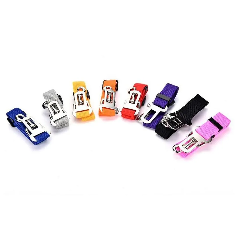 Hot Adjustable Pet Cat Dog Car Safety Belt Collars Pet Restraint Lead Leash Travel Clip Car Safety Harness For Most Vehicle