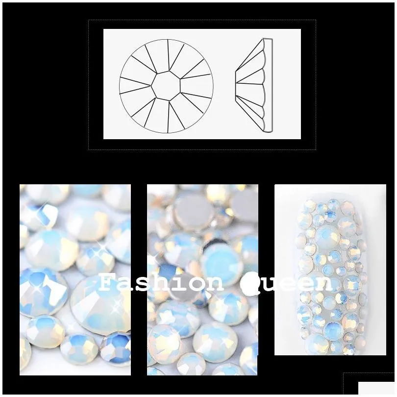 Nail Art Decorations 1 Pack Mix White Opal Crystal Rhinestones 3D Charm Glass Flatback Non Fix Diy Jewelry Sticker Drop Delivery Healt Dhxgp