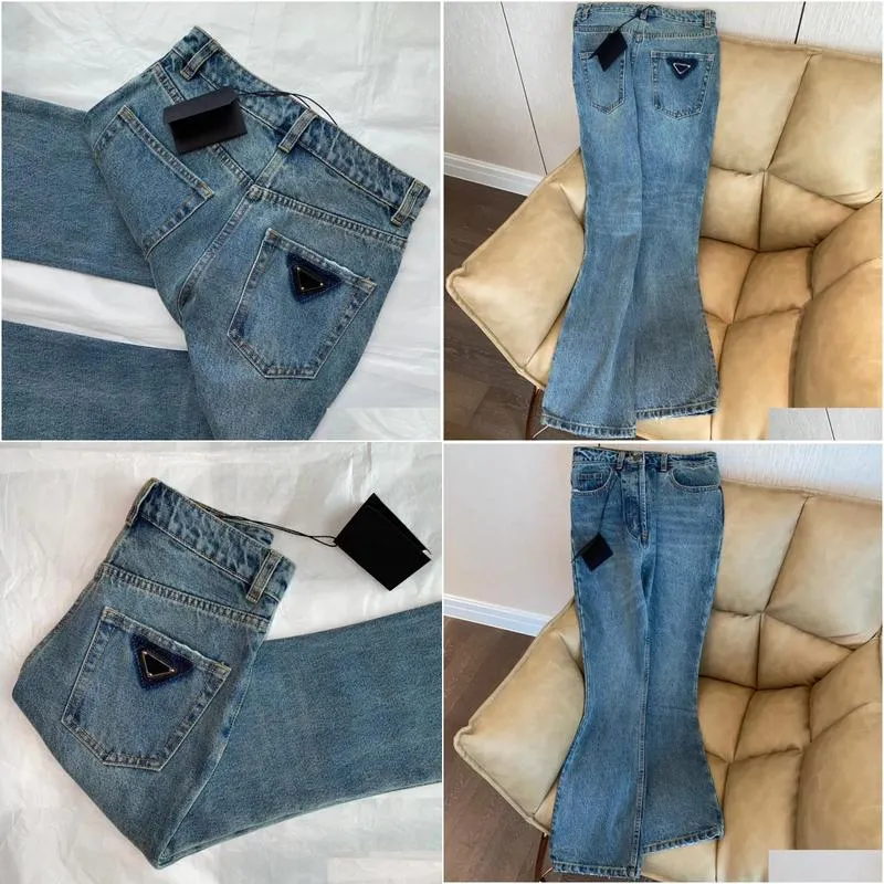 Luxury Women`s Jeans Brand 2022 Fashion Women Blue High Waist Street wear Wide Leg Jean Female Trouser Straight Denim Pants 01
