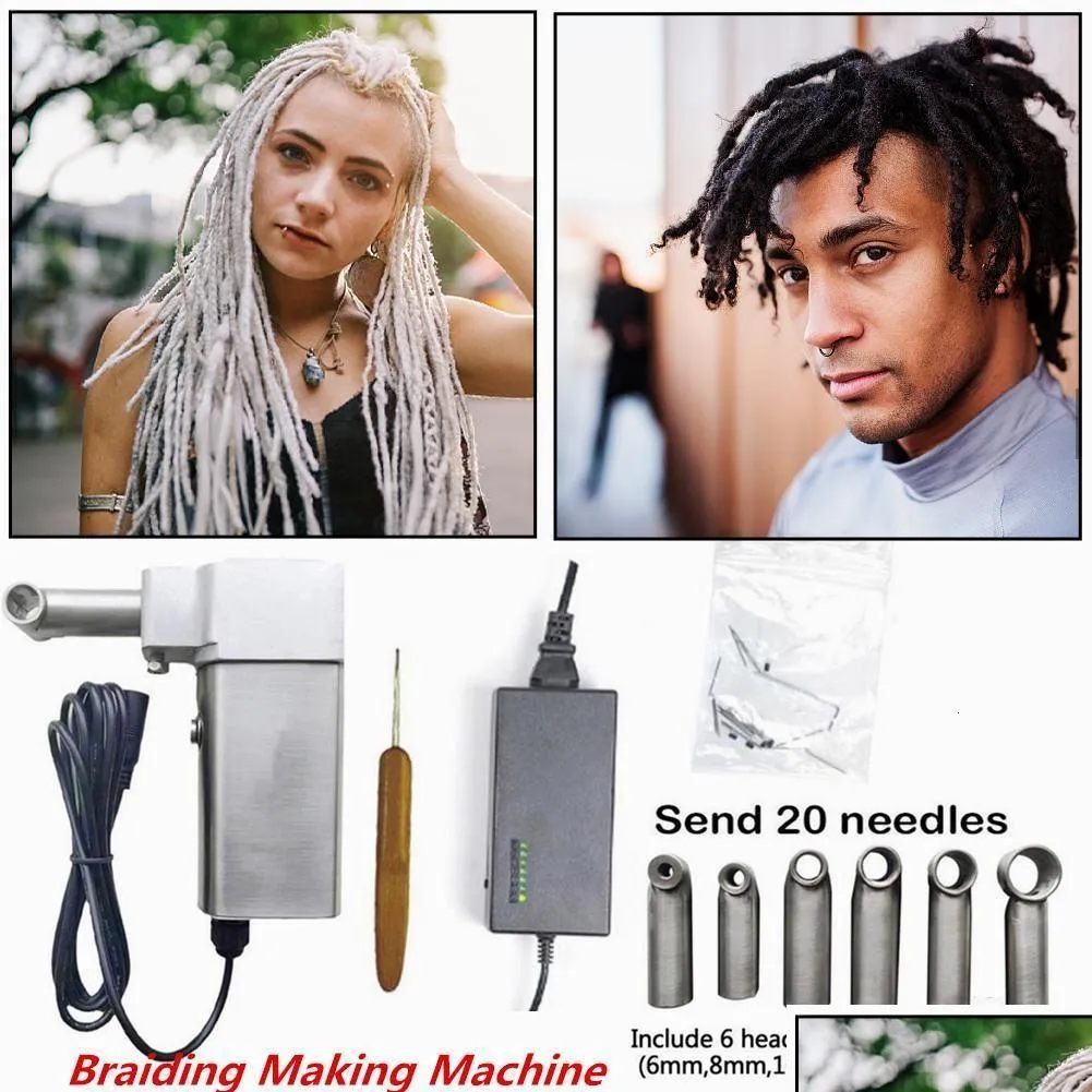 Connectors EU Plug Mini Handheld Portable Deadlocs Crochet Braiding Making Machine For Quick Easy DIY Dreadlocks Hair y230828