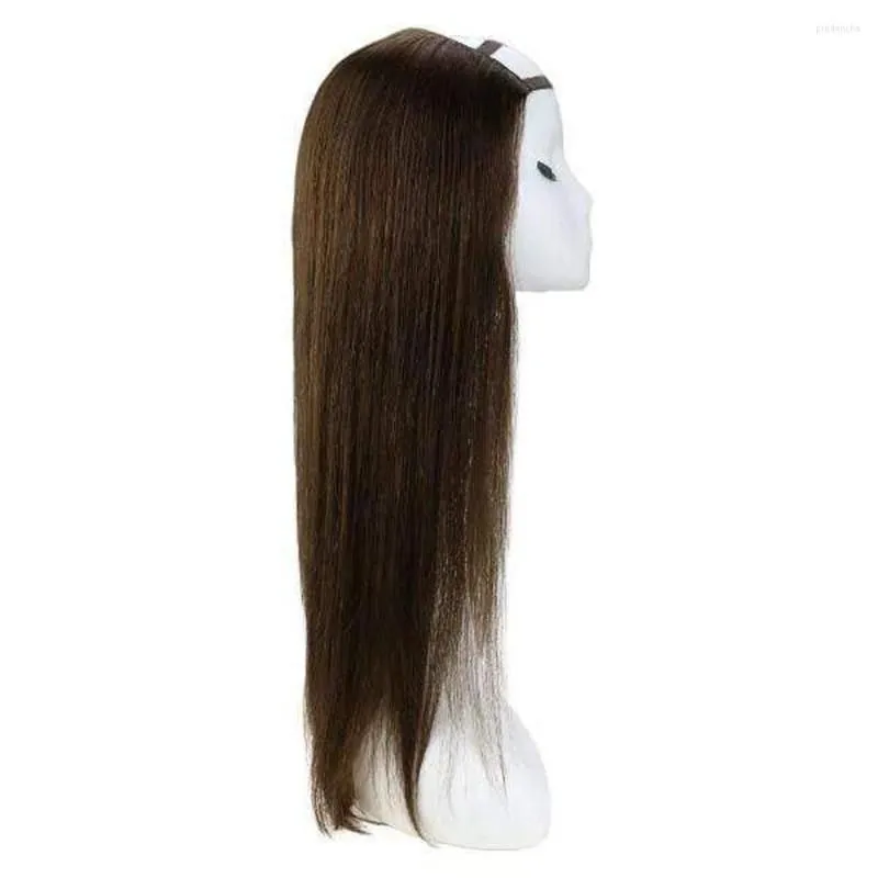 Long Brown Human Hair Wigs Natural Straight Brazilian Remy Glueless U Part Middle Right Left Upart 1