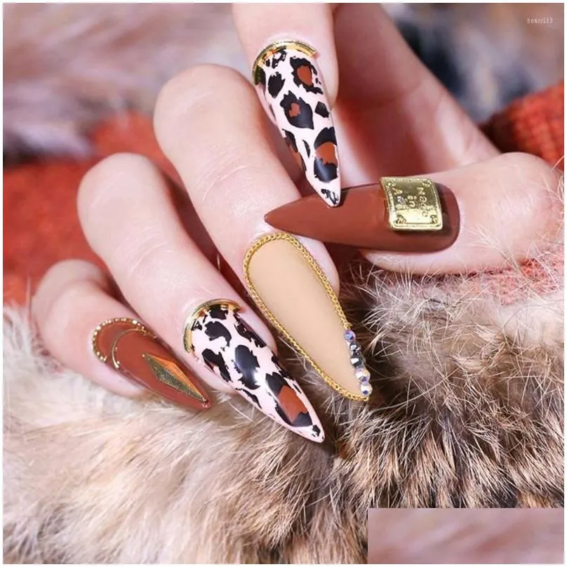 Nail Stickers Amber Cellophane Paper Manicure Accessories DIY Decals Art Transfer Foil Film Leopard Sticker