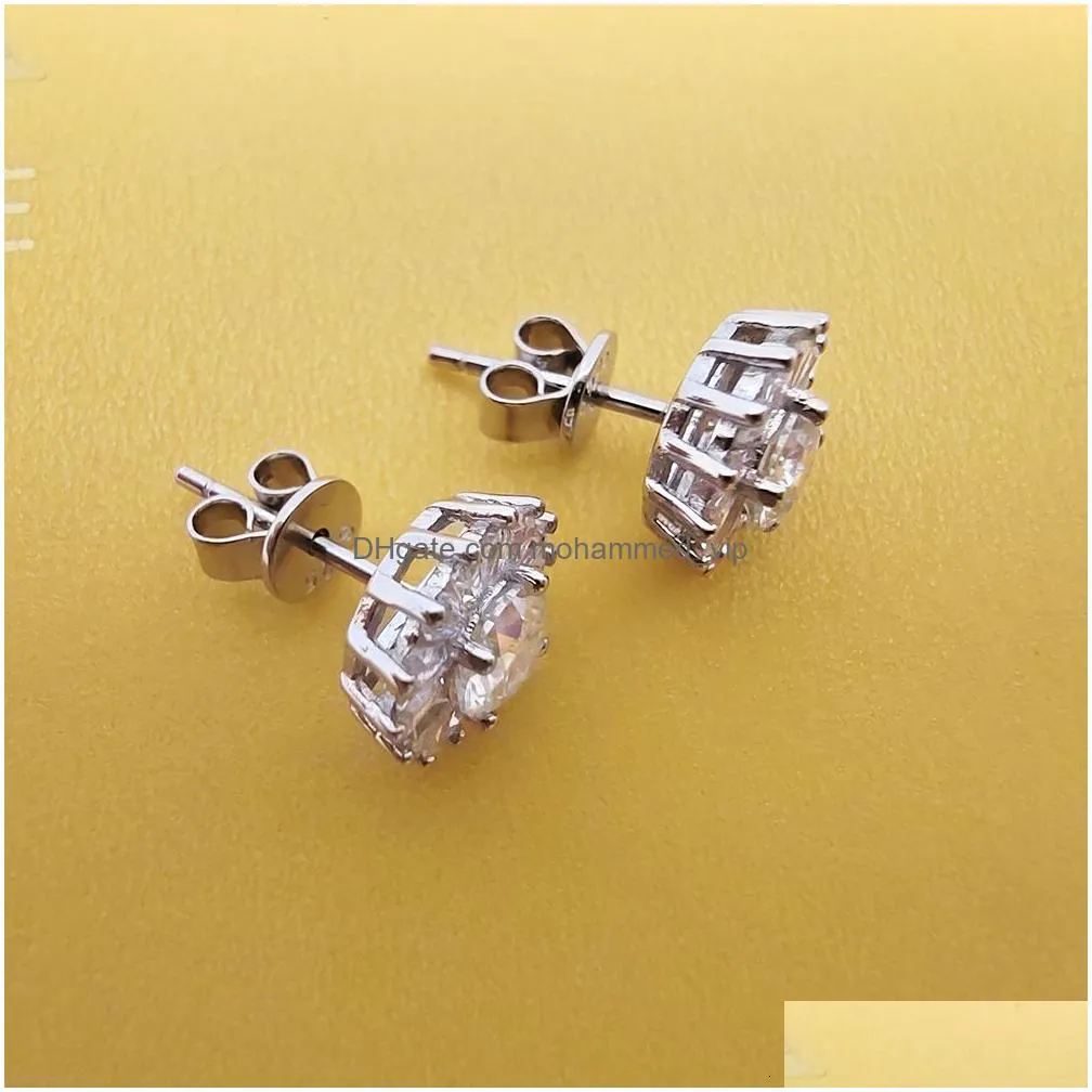 stud luomansi 0 5ct 5mm d earrings s925 silver passed the diamond test women jewelry wedding party birthday gift 230519