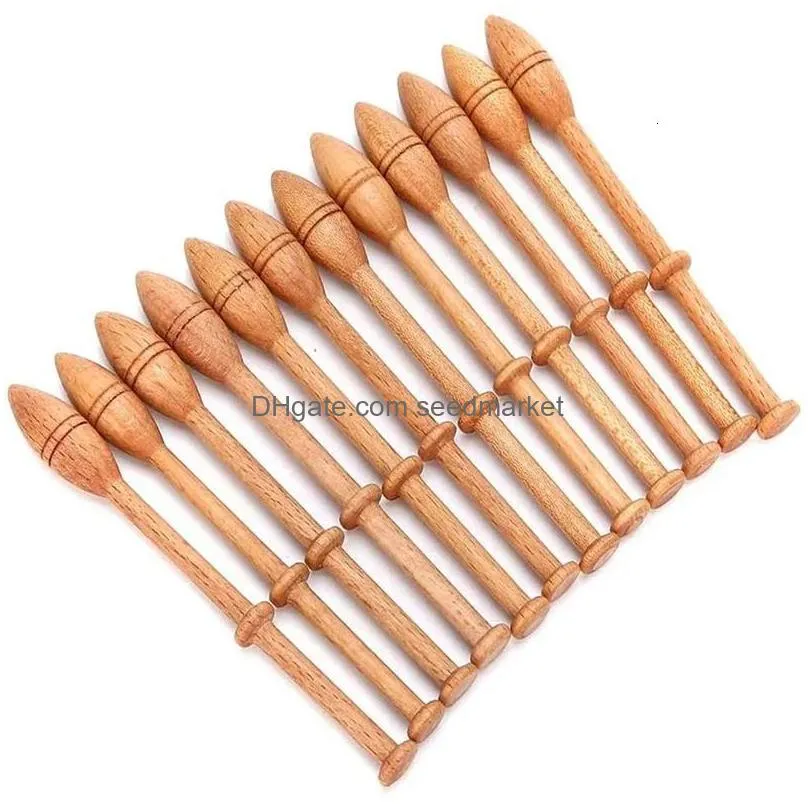 12pcs bobbin lace kit craft knitting needle weaving tool wooden craft turned wood weaving tools for lace making 240311