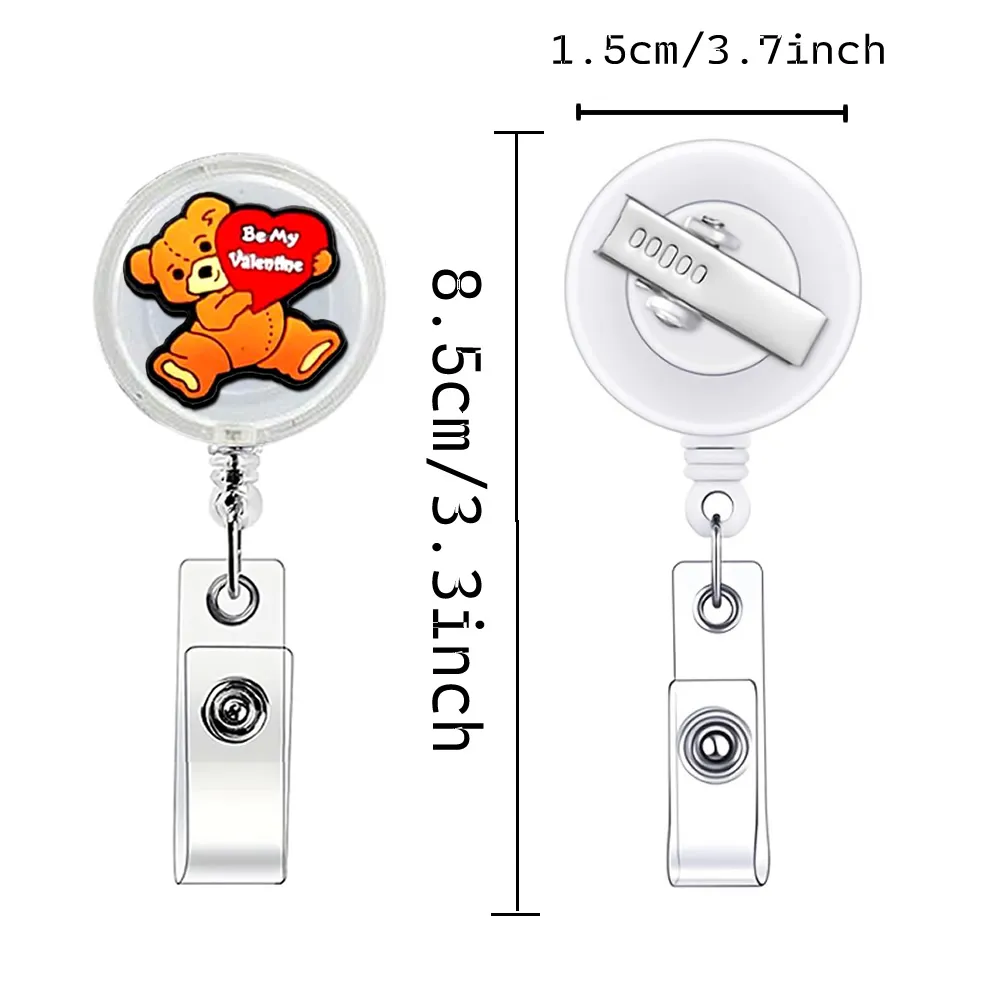 5pcs retractable badge holder with reel clip for office id for teachers teachers day gift
