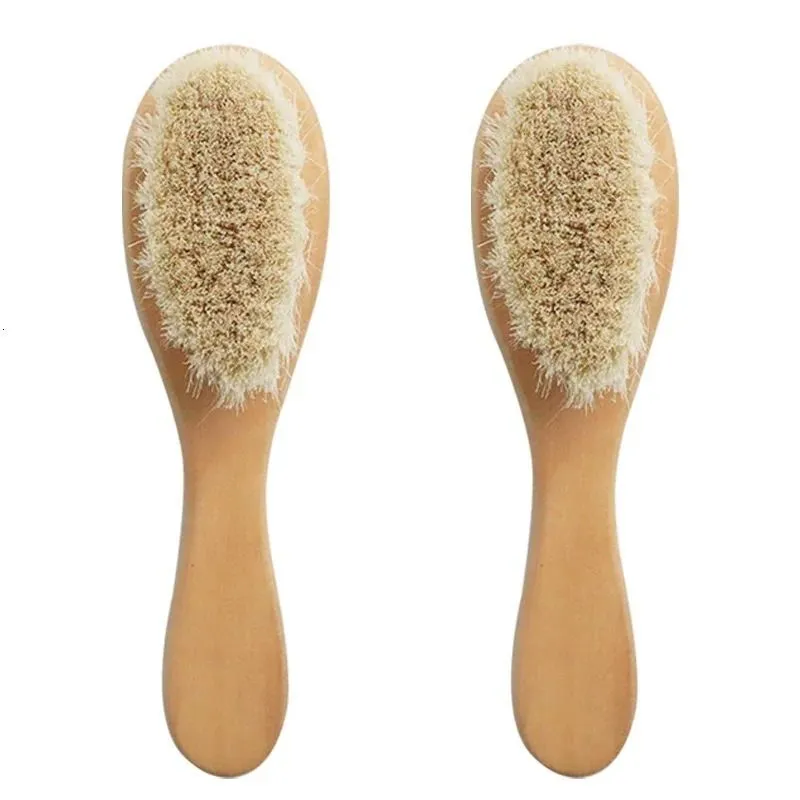 Sdatter Baby Care Pure Natural Wool Wooden Brush Comb Hairbrush born Hair Infant Head Massager 240309