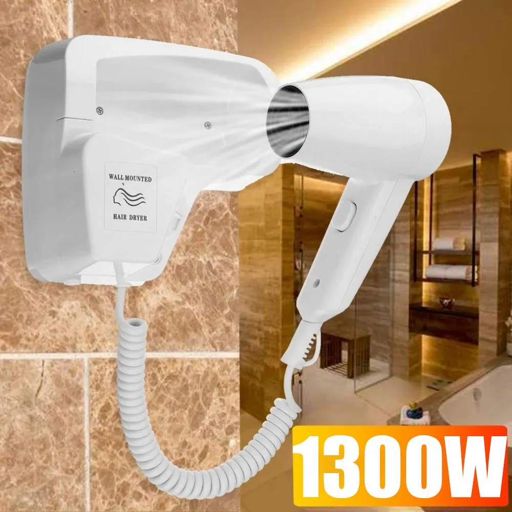 Hair Dryers 1300W Wallmounted Dryer for el Negative Ion Blower Strong Wind Bathroom Toilet Homestay Hairdryer Household Drying Tool