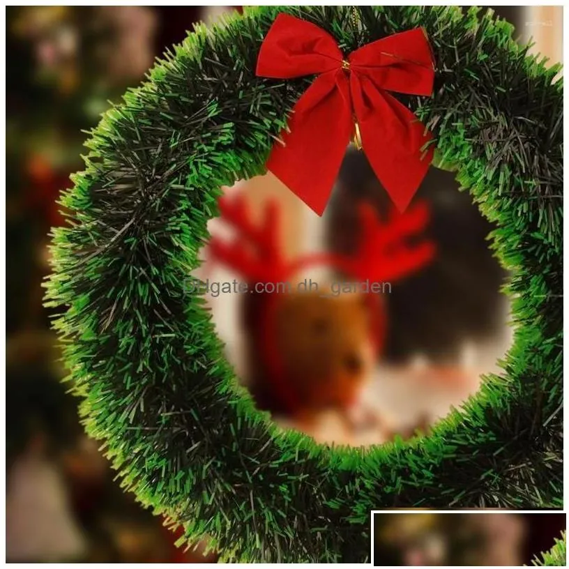 Decorative Flowers Wreaths 2/1Pcs Christmas Wreath Xmas Tree Diy Garlands Vine Rattans Door Wall Hanging Ornament Drop Delivery Hom Dh0Tj