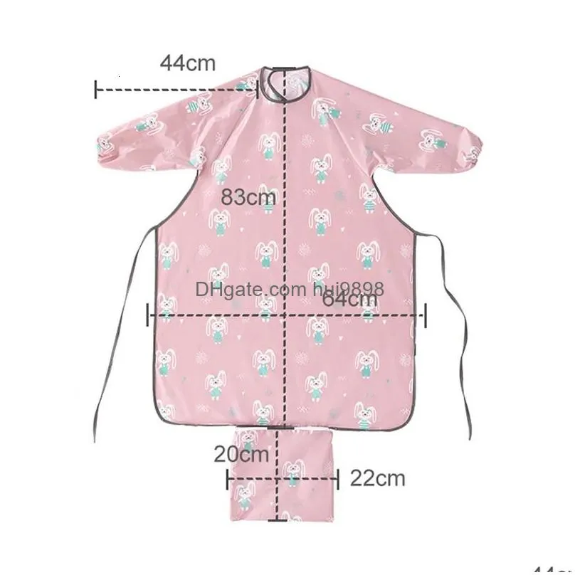 born long sleeve bib coverall with table cloth cover baby dining chair gown waterproof saliva towel burp apron food feeding 240319