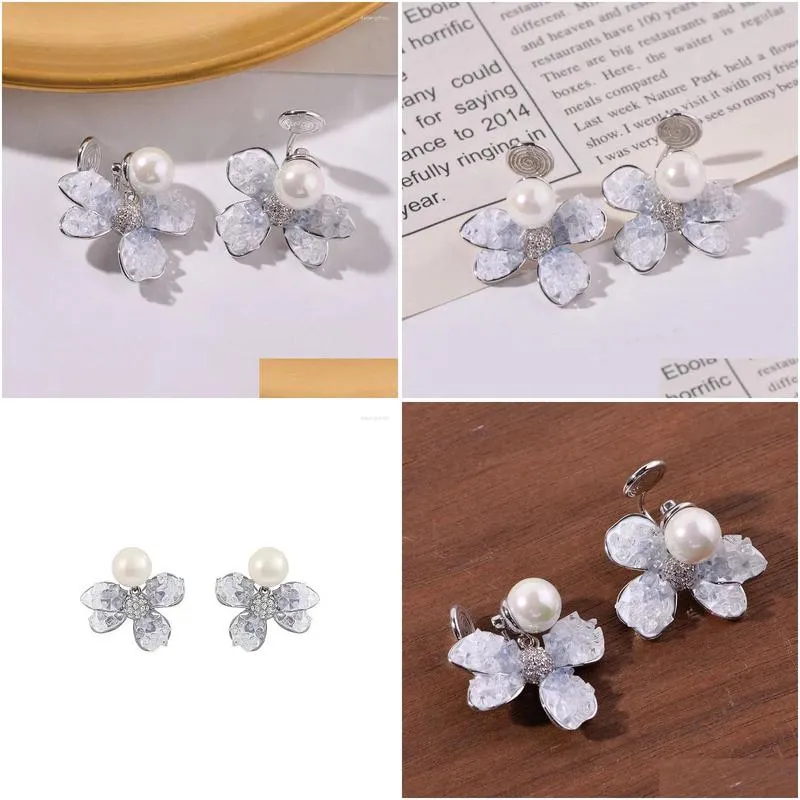 Stud Earrings Butterfly Temperament Gradual Color No Ear Holes Clips Versatile Gift Wholesale For Girls