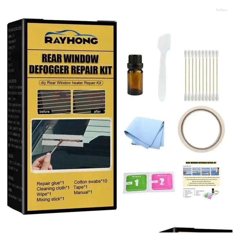 Car Wash Solutions Universal Auto Windshield Defroster Repair Kit Rear Window Defogger Scratch Grid Lines