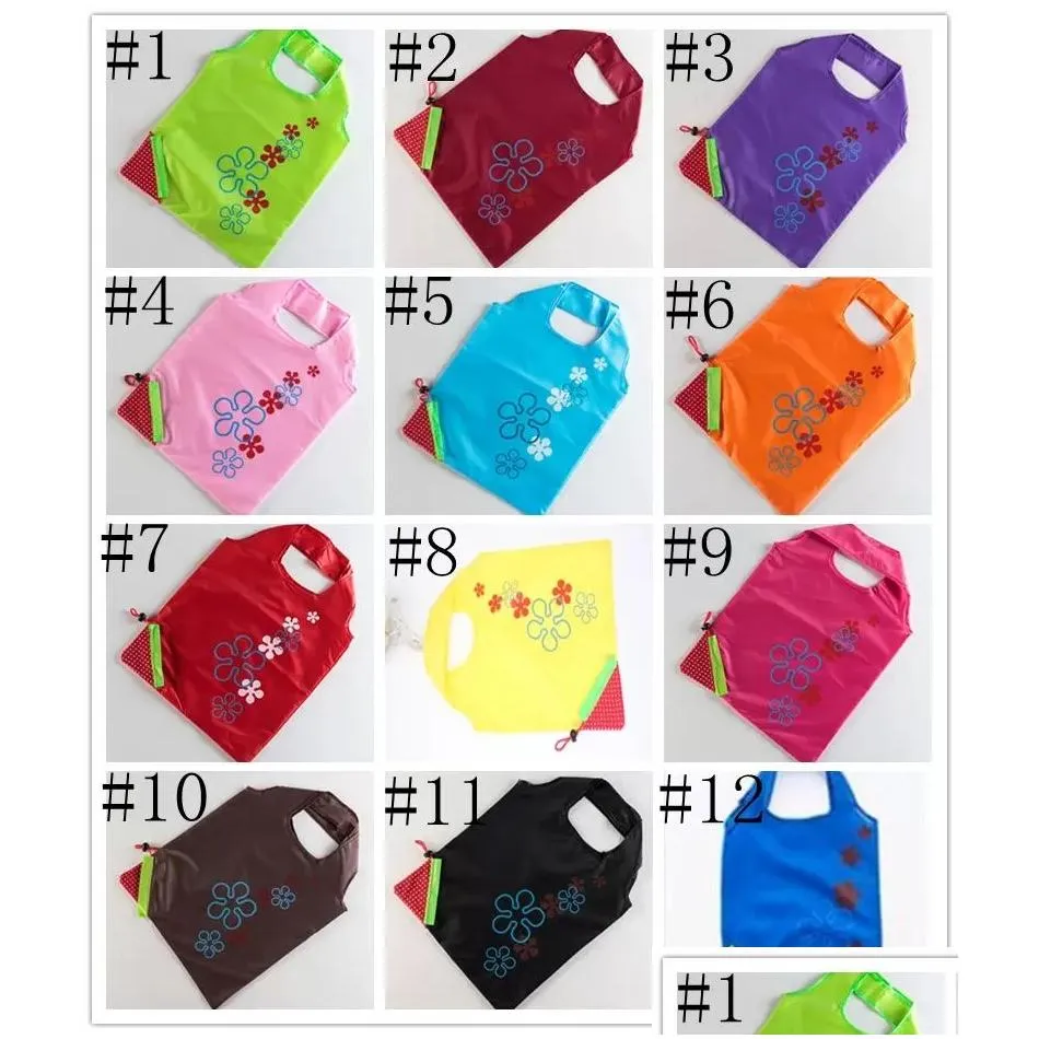 Storage Bags Ups Stberry Shape Handbag Grapes Pineapple Foldable Shop Reusable Folding Grocery Nylon Large Bag 13 Colors Drop Delivery Dhuxv