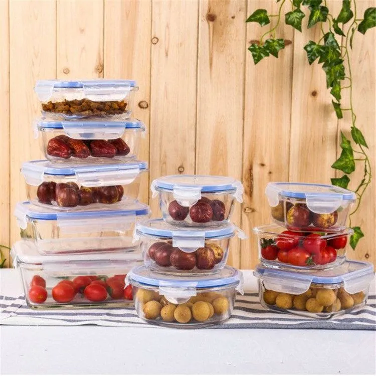 cheapest!!Glass Storage Containers with Lids Glass Meal Prep Containers Airtight for Food Storage with transparent Lids Leak Proof