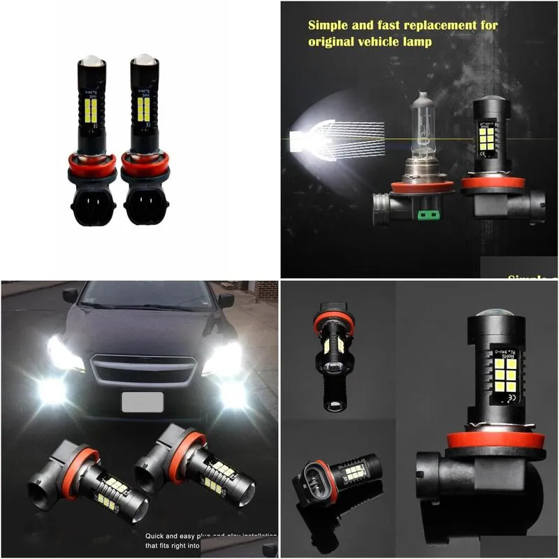 2Pcs H8 H11 Led HB4 9006 HB3 9005 Fog Lamp Bulb 3030SMD 1200LM 6000K White Car Driving Running Lamp Auto Led Light 12V 24V8854998