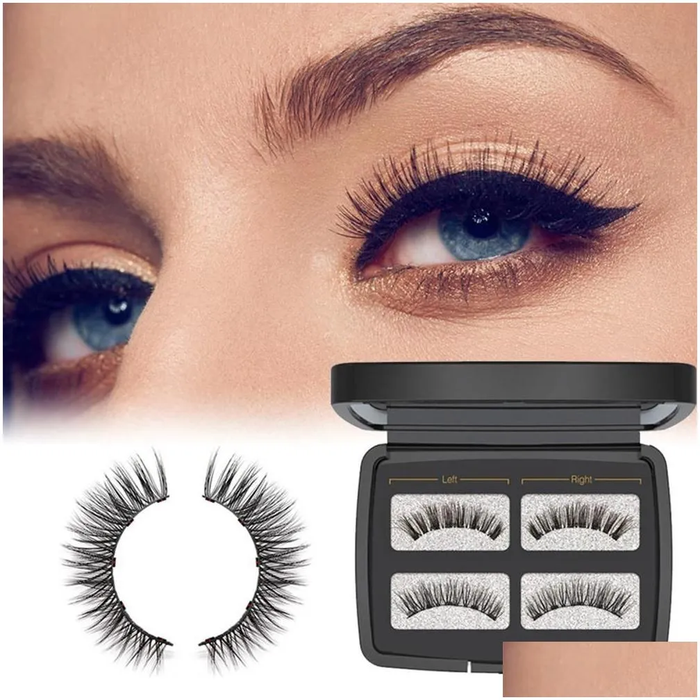 False Eyelashes Glue- Magnetic Eyeliner Kit 2 Pairs 5Pcs Strong Magnets Eye Lashes Liner Set Drop Delivery Health Beauty Makeup Eyes Dhtf7