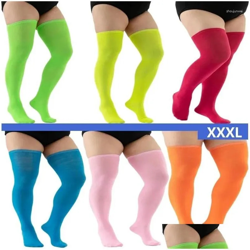 Women Socks Over Knee Thigh High Striped Long The Stockings For Ladies Girls